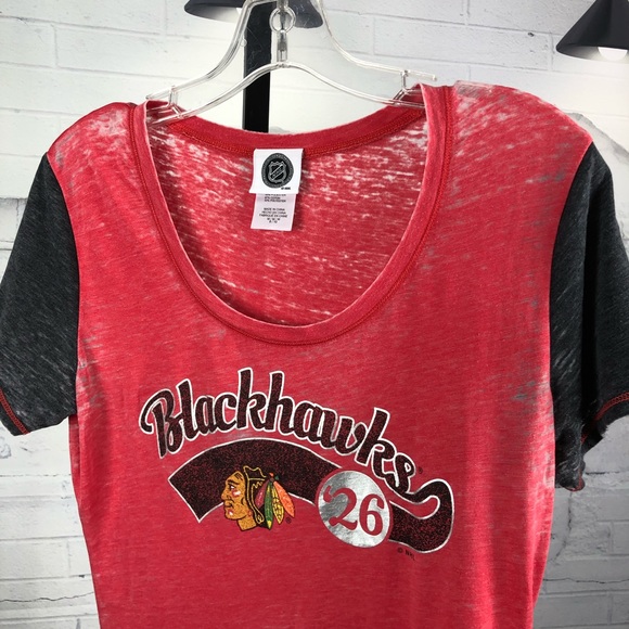 NHL Chicago Black Hawks Burn Out T Shirt 1326 - Picture 3 of 8